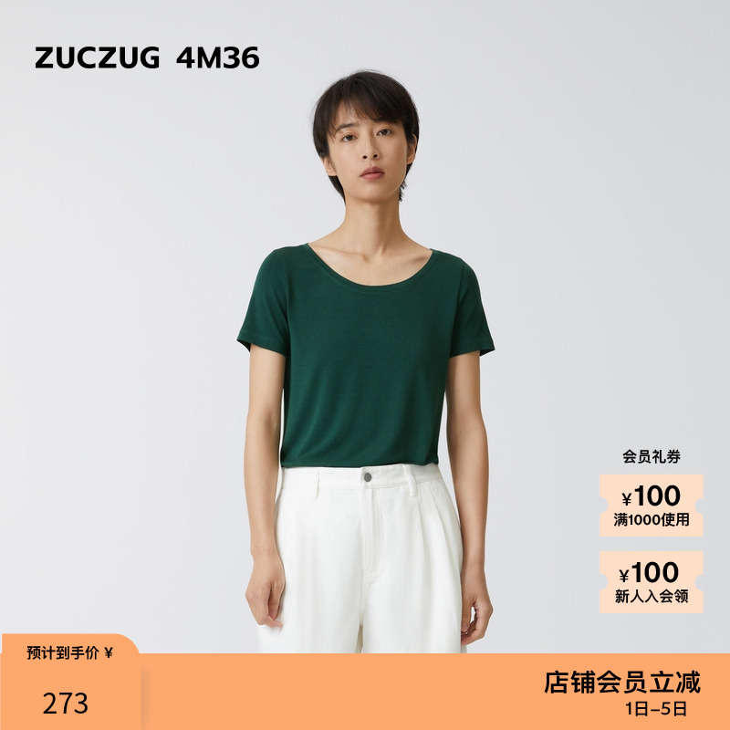 ZUCZUG4M36针织大圆领修身T恤