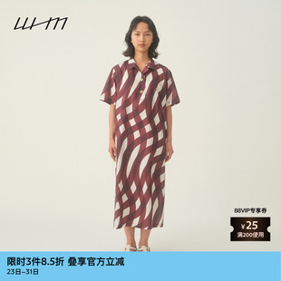 衬衫 女士摩登复古气质百搭印花薄棉布短袖 连衣裙 夏季 素然WHM