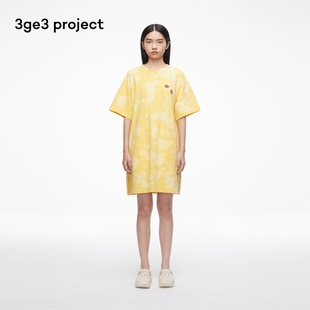 女士休闲气质经典 夏季 浇花洗退针织布连衣裙 project 素然3ge3