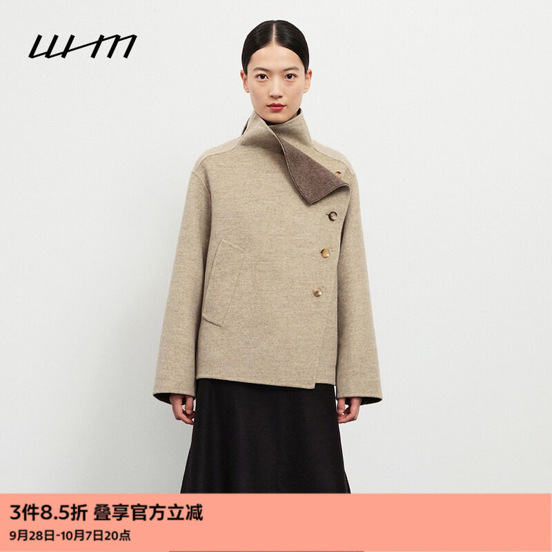 WHM舒适设计感双面呢短夹克