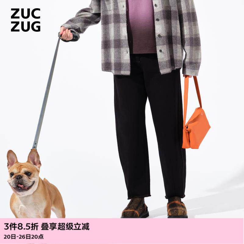 ZUCZUG 素然秋冬女士抓绒羊毛毛圈布经典休闲松锥裤