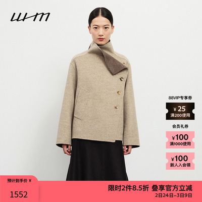 WHM舒适设计感双面呢短夹克