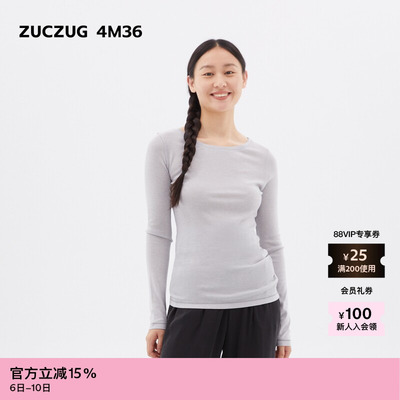 ZUCZUG4M36针织布大圆领长袖T恤