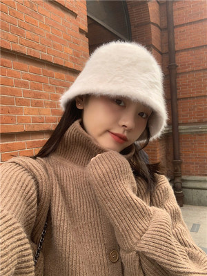 百搭女韩版保暖帽子秋冬水桶帽