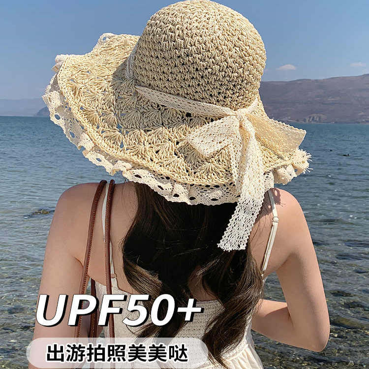 法式草帽女夏季新款海边遮阳帽