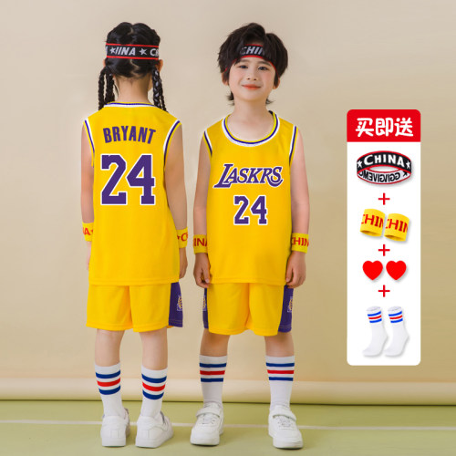 科比24号球衣库里儿童篮球训练服