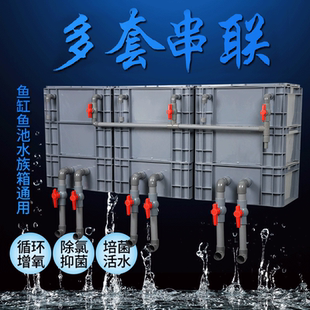 鱼缸鱼池周转箱过滤箱上滤盒过滤器滴流盒过滤系统水循环diy定制
