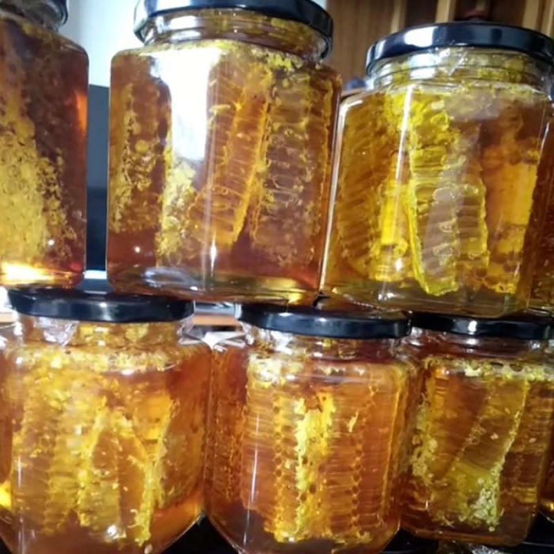 野生蜂巢蜜古树洞百花蜂巢蜜封盖老巢土蜂蜜带巢野花蜂蜜500g云南