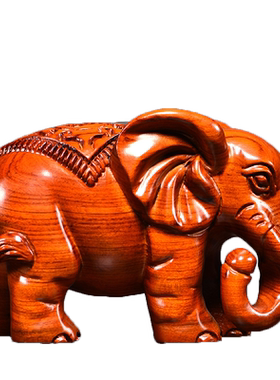 花梨木雕刻大象摆件一对大号实木象家居客厅电视柜装饰工艺品摆设