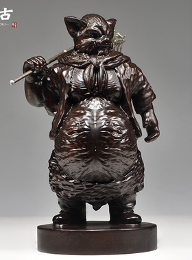 黑檀木雕猪八戒摆件二师兄净坛使者天蓬元帅生肖猪家居装饰送礼品