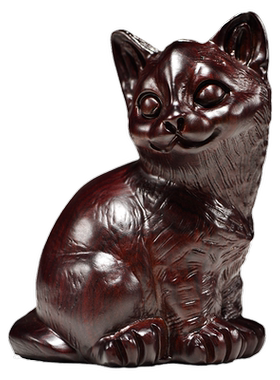 黑檀木雕猫摆件吉祥动物猫可爱红木家居装饰实木工艺品开业送礼品
