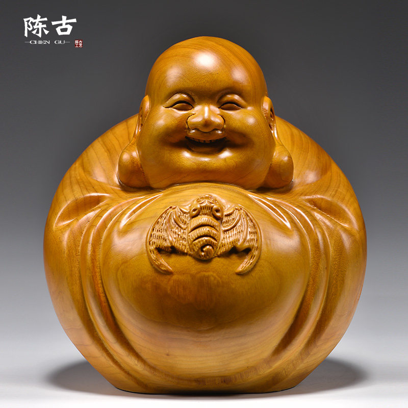 香樟木质弥勒佛像摆件