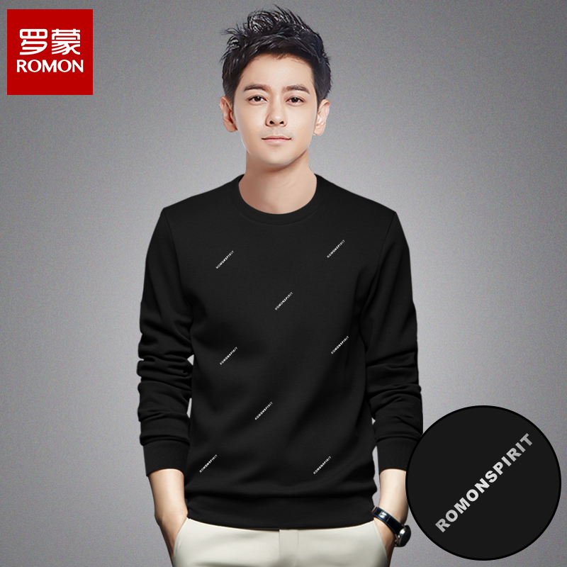 罗蒙圆领高端品牌潮流男士卫衣