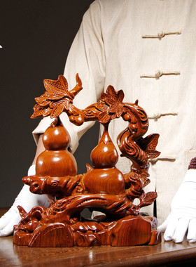 吉祥实木雕刻家居客厅工艺礼品