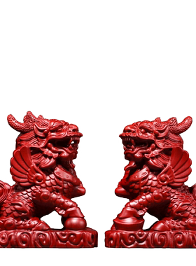 花梨木麒麟摆件新中式客厅