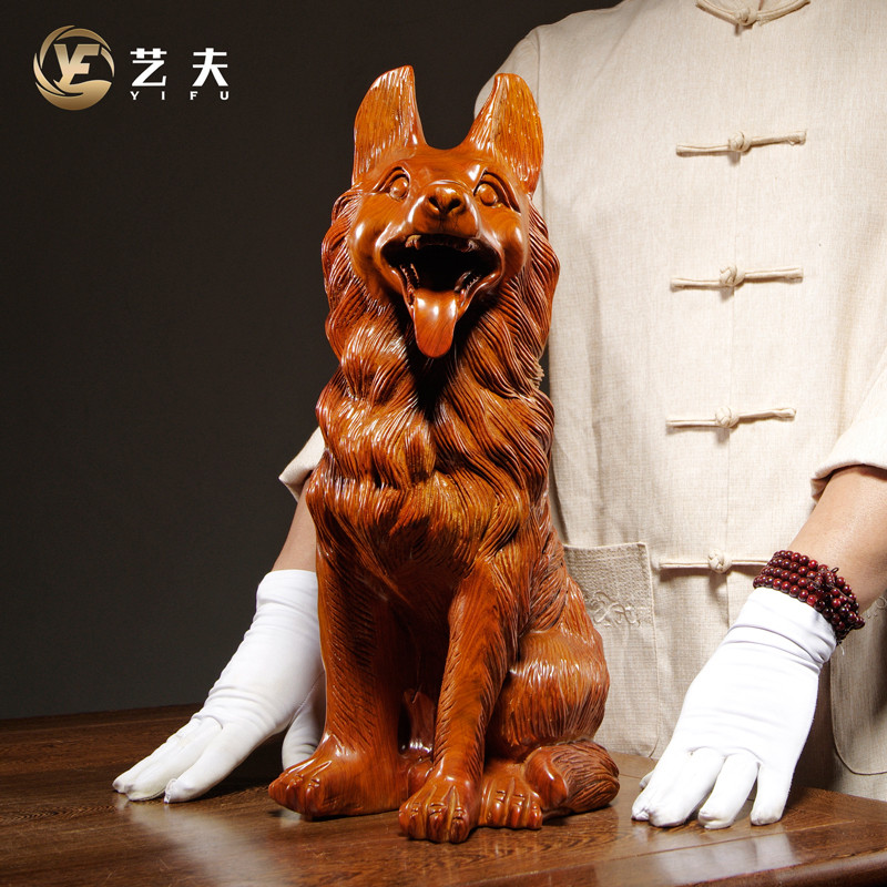 花梨实木质雕刻生肖家居客厅摆件