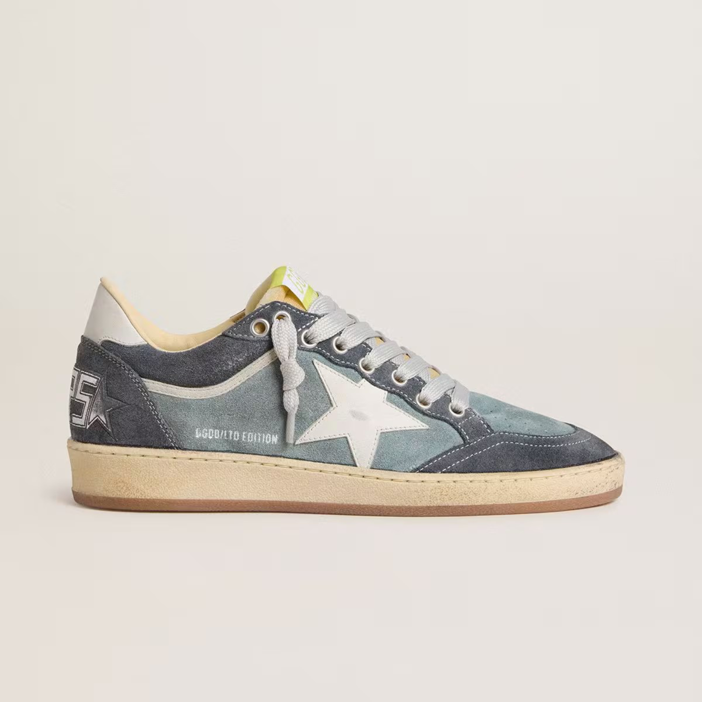 好鞋定制 做旧小脏鞋 天蓝色磨砂皮 白星 牛皮男鞋女鞋情侣款板鞋