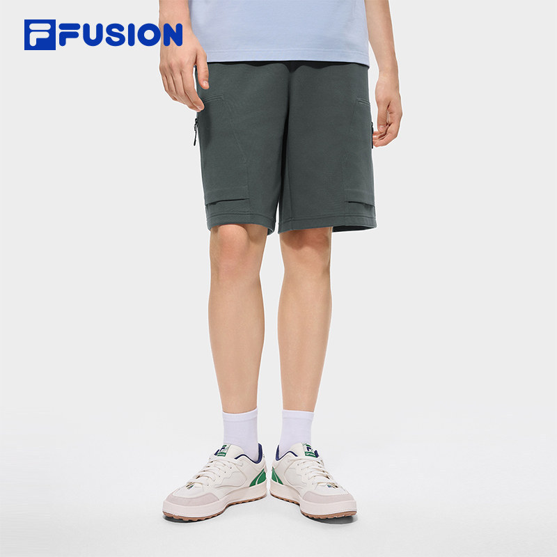 FILA FUSION 斐乐针织五分裤男26夏新款宽松休闲短裤T11M633601F