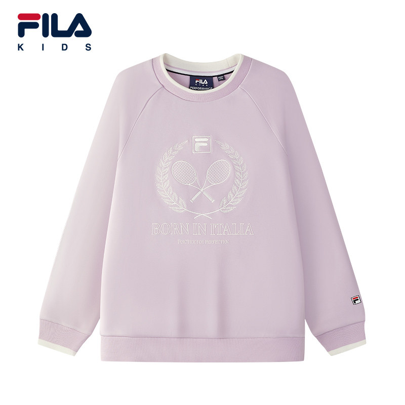 FILA斐乐儿童童装卫衣2025年冬新款女中大童加绒上衣K12G543264