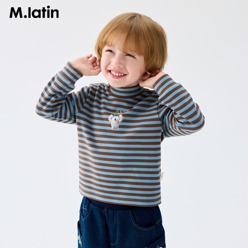 马拉丁童装儿童T恤25冬装新款男小童趣味印花半高领T恤,童装/婴儿装/亲子装,T恤,淘宝优惠券,粉丝福利购,淘宝优惠卷