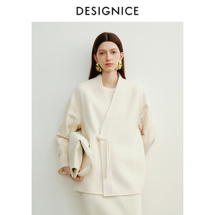 迪赛尼斯 气质优雅拼接宽松 外套女