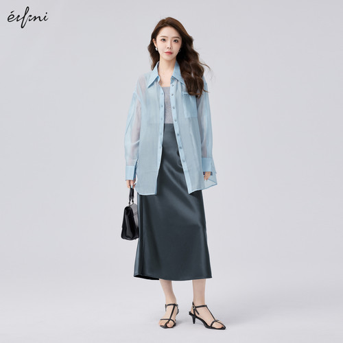 Eifini/伊芙丽女士时尚简约长袖衬衫衬衣1F4320983