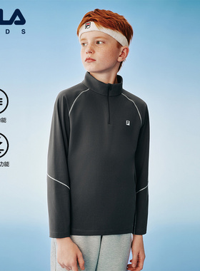 FILA斐乐儿童T恤长袖2025秋冬新男中大童运动训练上衣K12B543204