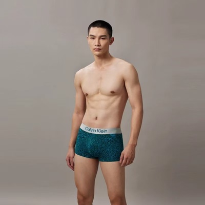 【炫光引力带】CK内衣25秋季男士轻薄顺滑低腰防夹臀平角内裤