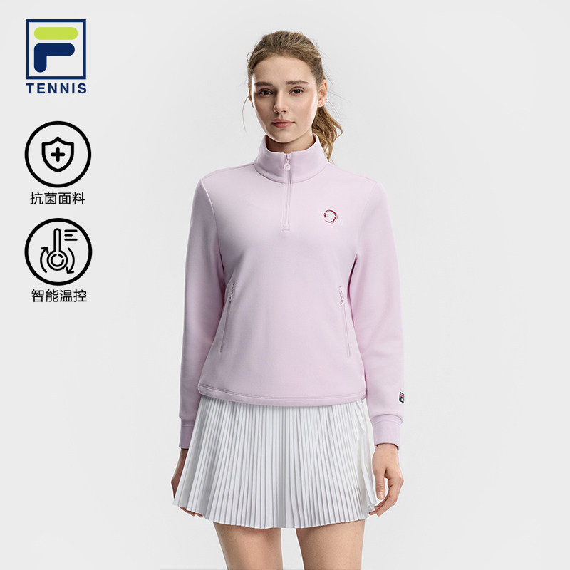 FILA 斐乐官方女子套头卫衣2026夏新款针织长袖上衣A11W613220F