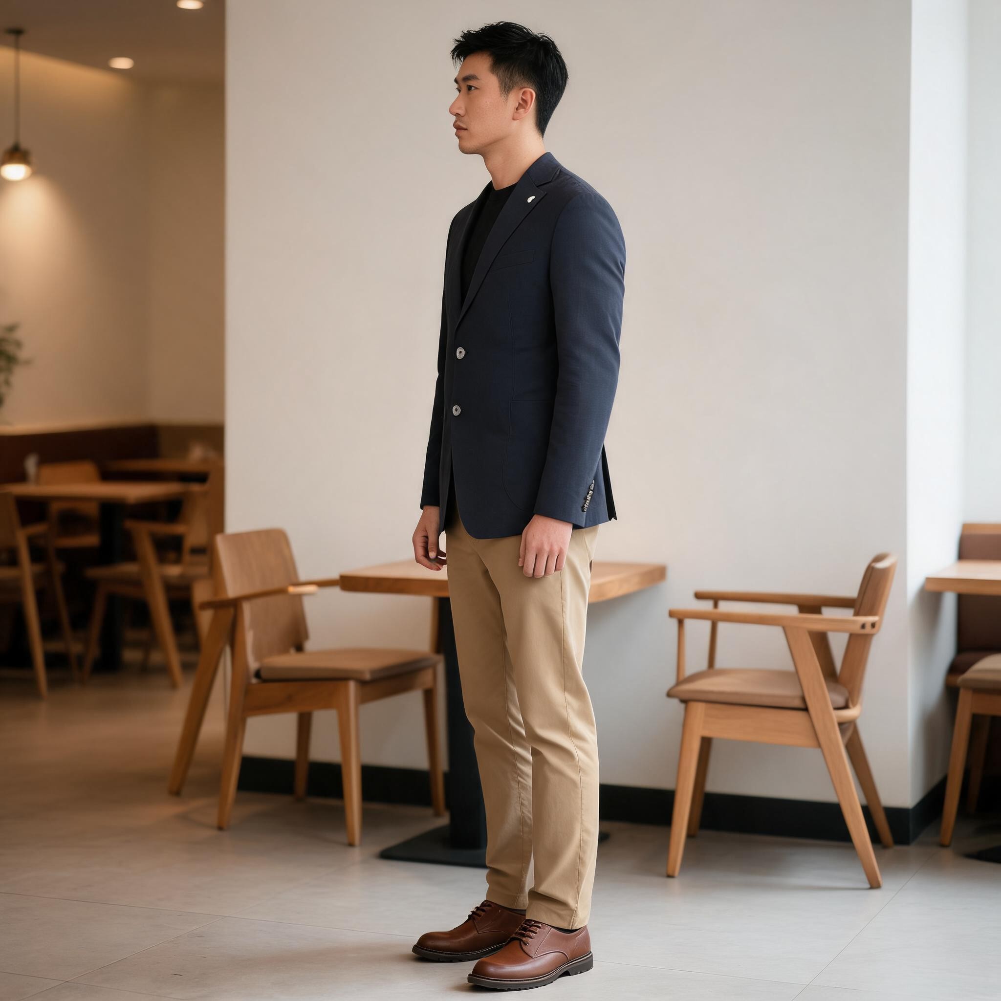 雅戈尔男士藏青休闲商务单西弹力西装外套YXXX212783DMA