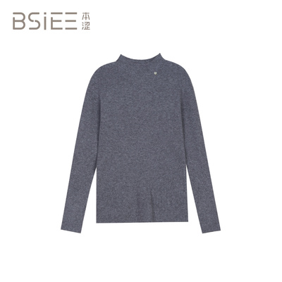 BSiEE本涩简约修身基础款半高领针织打底毛衣上衣