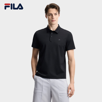 FILA Fila官方男子针织短袖POLO衫2026夏季通勤上衣F11M623115F