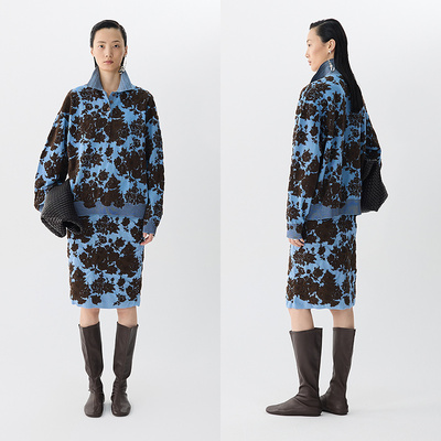 JNBY/江南布衣25春半身裙牡丹提花腰裙5P1D15650