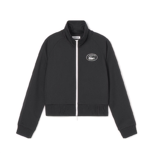 LACOSTE法国鳄鱼 立领拉链款长袖卫衣外套 女款 黑色 SF9429