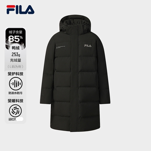 FILA斐乐男士长款羽绒服2025冬季运动宽松保暖外套F11M549904F