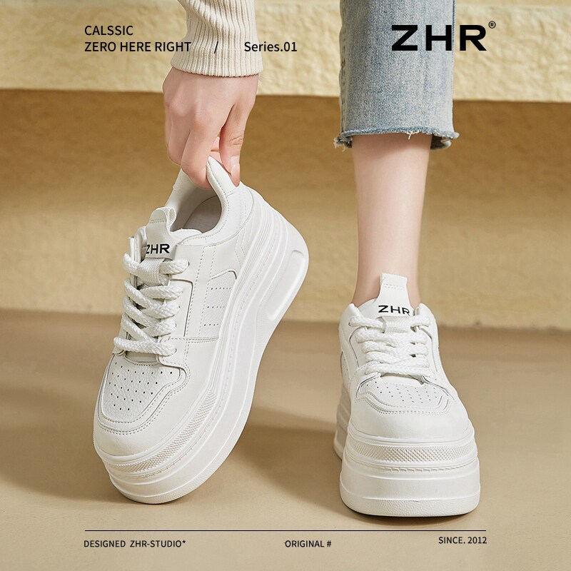 ZHR则则7.5CM厚底显高小白鞋女秋冬款运动休闲鞋女爆款板鞋女ID18图片