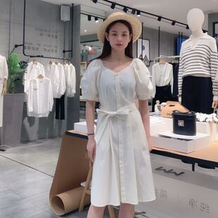 麦檬女士收腰泡泡袖时尚连衣裙5E4192421