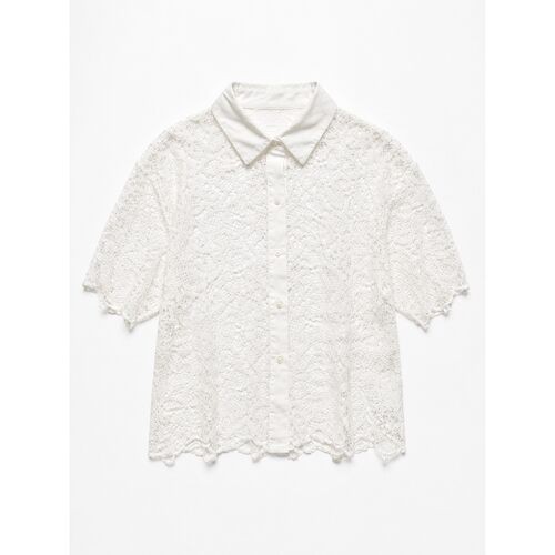 Levi’s李维斯夏季女士BLUETAB时尚蕾丝短袖翻领衬衫006UQ-0000