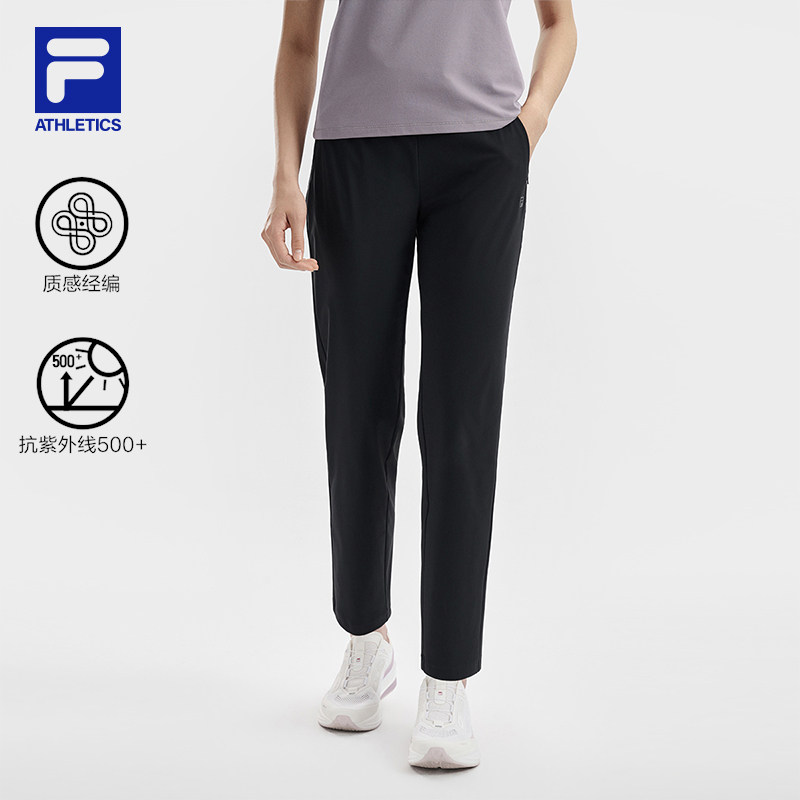 FILA 斐乐官方女士针织长裤2026夏季新健身运动裤裤子A11W621610F