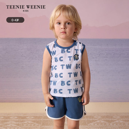 TeenieWeenie Kids小熊童装25夏男宝休闲背心短裤套装T0SN252519A