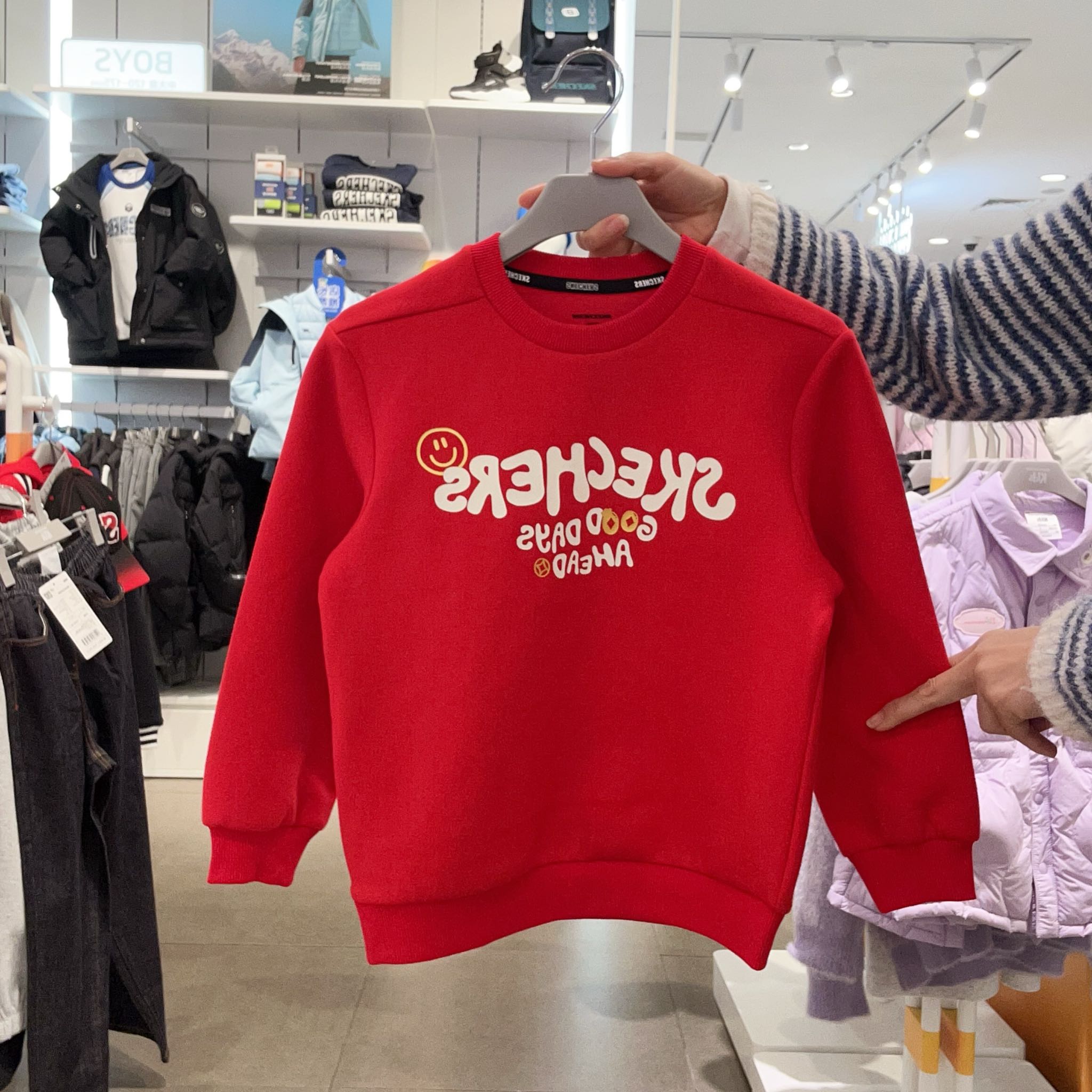 斯凯奇男童时尚简约套头卫衣L126B019-001W