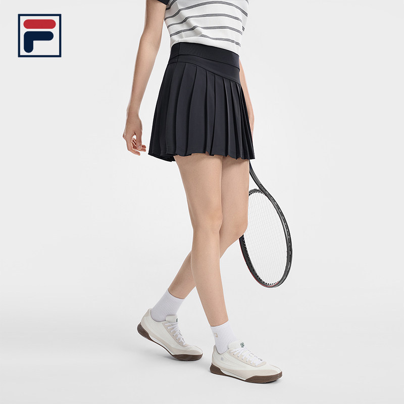 FILA 斐乐官方女苏珊裙梭织裙2026夏新款网球百褶裙A11W623343F