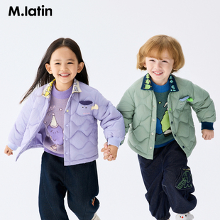马拉丁儿童羽绒服25冬装新款男童女童螺纹领衬衫型轻薄羽绒服