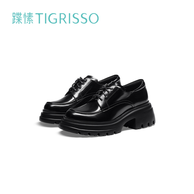 蹀愫2024春牛皮革厚底深口单鞋小皮鞋女鞋TA54194-51