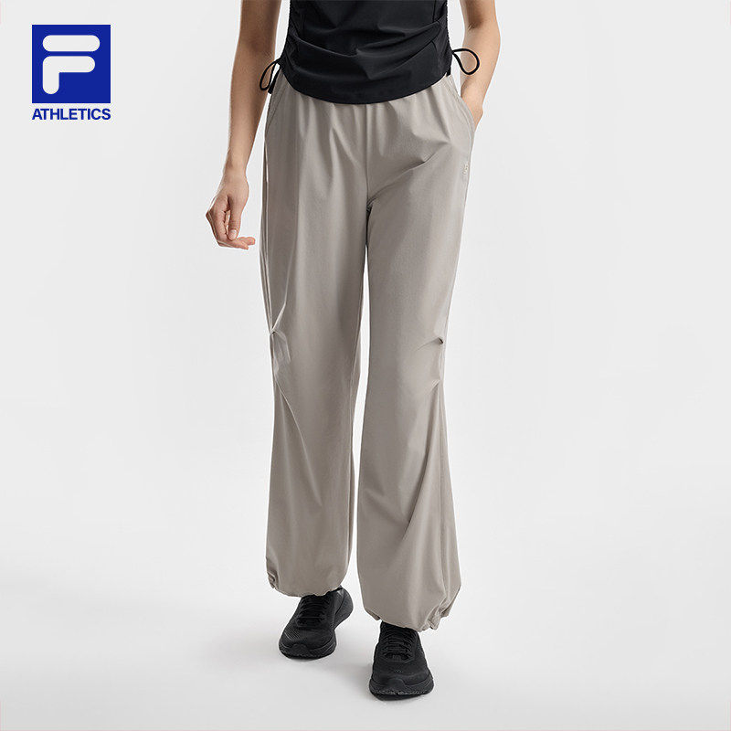 FILA 斐乐官方女士梭织长裤2026夏季健身简约宽松裤子A11W621805F