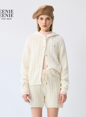TeenieWeenie小熊女装 针织衫  复古 连帽外套TTCK254TC7E