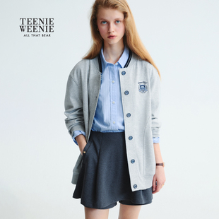 TeenieWeenie小熊女装卫衣学院风徽章刺绣棒球领外套