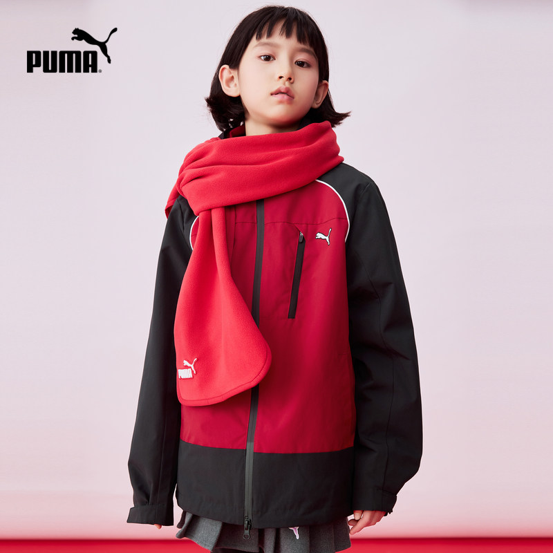 PUMA彪马新年款童装梭织加绒一衣多穿连帽加绒外套353126105201