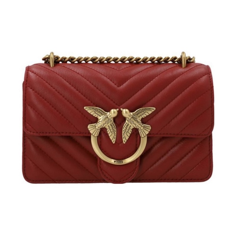 PINKO  羊皮拼牛皮 燕子包斜挎单肩包 迷你 女款1P22UL-A03Z