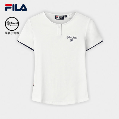 FILA 斐乐官方女子针织短袖衫2026秋修身T恤上衣F11W638108F